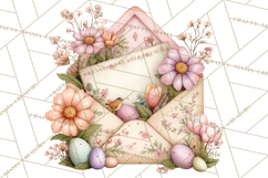 Easter Letters and Mail PNG, Spring Stationery Clipart Product Image 5