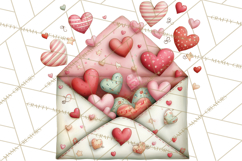 Valentine Clipart PNG, Love Notes Doodles, Envelopes Hearts Product Image 5