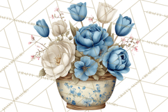 French Vintage Spring Clipart PNG, Pastel Bunny &amp; Floral Art Product Image 2