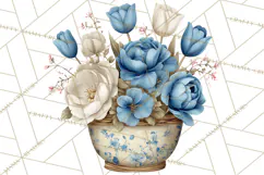 French Vintage Spring Clipart PNG, Pastel Bunny & Floral Art Product Image 2