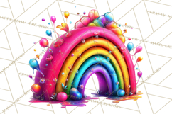 Bright Valentine Rainbows, Red Pink Hearts, Glossy Love Product Image 2