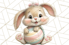 Quirky Easter Bunnies Clipart, Cute Cartoon Bunnies Png Product Image 3