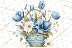 French Vintage Spring Clipart PNG, Pastel Bunny &amp; Floral Art Product Image 4