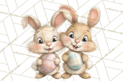 Quirky Easter Bunnies Clipart, Cute Cartoon Bunnies Png Product Image 4
