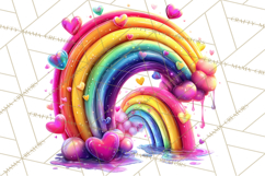 Bright Valentine Rainbows, Red Pink Hearts, Glossy Love Product Image 2