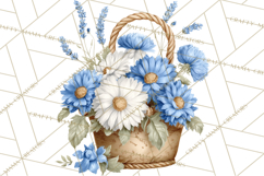 French Vintage Spring Clipart PNG, Pastel Bunny &amp; Floral Art Product Image 2
