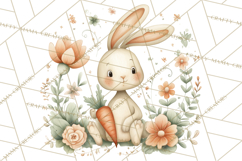 Spring Garden Animals Clipart, Whimsical Bunny Duck Frog Png Product Image 2