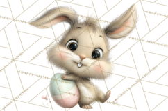 Quirky Easter Bunnies Clipart, Cute Cartoon Bunnies Png Product Image 2