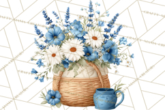 French Vintage Spring Clipart PNG, Pastel Bunny &amp; Floral Art Product Image 3