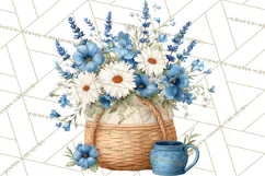French Vintage Spring Clipart PNG, Pastel Bunny & Floral Art Product Image 3