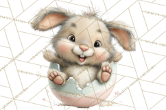 Quirky Easter Bunnies Clipart, Cute Cartoon Bunnies Png Product Image 3
