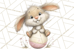 Quirky Easter Bunnies Clipart, Cute Cartoon Bunnies Png Product Image 4