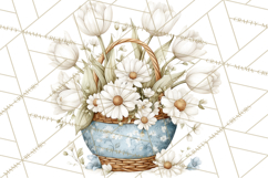 French Vintage Spring Clipart PNG, Pastel Bunny &amp; Floral Art Product Image 5