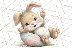 Quirky Easter Bunnies Clipart, Cute Cartoon Bunnies Png Product Image 5
