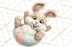 Quirky Easter Bunnies Clipart, Cute Cartoon Bunnies Png Product Image 2