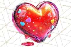 Bright Valentine Rainbows, Red Pink Hearts, Glossy Love Product Image 2