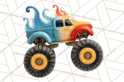 Monster Truck Birthday Party Clipart, Racing Celebration Png Product Image 4