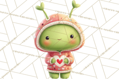 Green Alien Valentine Clipart PNG, Cute Alien Valentines Product Image 4