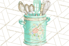 50s Retro Kitchen Clipart, Vintage 1950s Kitchen Appliances Product Image 4