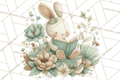 Spring Garden Animals Clipart, Whimsical Bunny Duck Frog Png Product Image 3