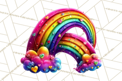 Bright Valentine Rainbows, Red Pink Hearts, Glossy Love Product Image 3