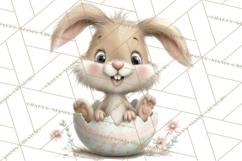 Quirky Easter Bunnies Clipart, Cute Cartoon Bunnies Png Product Image 3