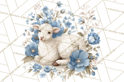 French Vintage Spring Clipart PNG, Pastel Bunny &amp; Floral Art Product Image 3