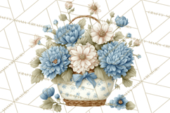 French Vintage Spring Clipart PNG, Pastel Bunny &amp; Floral Art Product Image 4