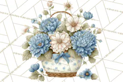 French Vintage Spring Clipart PNG, Pastel Bunny & Floral Art Product Image 4