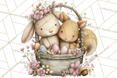 Easter Picnic Animal Clipart, Cute Spring Picnic PNG Product Image 4