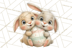 Quirky Easter Bunnies Clipart, Cute Cartoon Bunnies Png Product Image 2