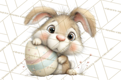 Quirky Easter Bunnies Clipart, Cute Cartoon Bunnies Png Product Image 3