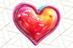 Bright Valentine Rainbows, Red Pink Hearts, Glossy Love Product Image 3