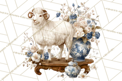 French Vintage Spring Clipart PNG, Pastel Bunny &amp; Floral Art Product Image 3