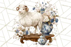 French Vintage Spring Clipart PNG, Pastel Bunny & Floral Art Product Image 3