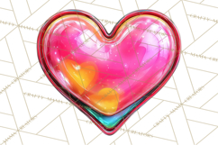 Bright Valentine Rainbows, Red Pink Hearts, Glossy Love Product Image 4