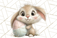 Quirky Easter Bunnies Clipart, Cute Cartoon Bunnies Png Product Image 5
