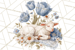 French Vintage Spring Clipart PNG, Pastel Bunny &amp; Floral Art Product Image 2
