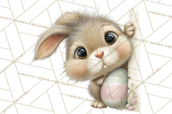 Quirky Easter Bunnies Clipart, Cute Cartoon Bunnies Png Product Image 2