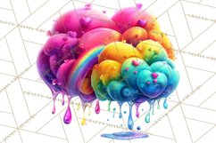 Bright Valentine Rainbows, Red Pink Hearts, Glossy Love Product Image 2