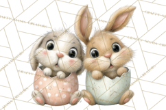 Quirky Easter Bunnies Clipart, Cute Cartoon Bunnies Png Product Image 3