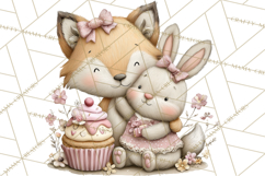 Easter Picnic Animal Clipart, Cute Spring Picnic PNG Product Image 3