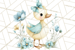Spring Garden Animals Clipart, Whimsical Bunny Duck Frog Png Product Image 3