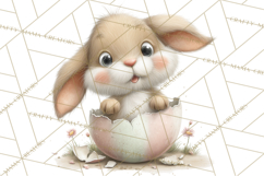 Quirky Easter Bunnies Clipart, Cute Cartoon Bunnies Png Product Image 4