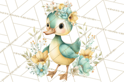 Spring Garden Animals Clipart, Whimsical Bunny Duck Frog Png Product Image 4