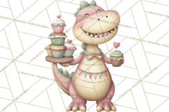 Valentine Dinosaur Clipart PNG, Cute Valentine Dinosaurs Product Image 3