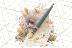 Spring Dark Academia Floral Botanical PNG Clipart Product Image 3