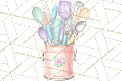 50s Retro Kitchen Clipart, Vintage 1950s Kitchen Appliances Product Image 5