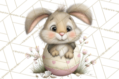 Quirky Easter Bunnies Clipart, Cute Cartoon Bunnies Png Product Image 5