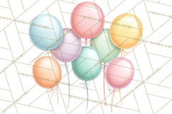 Pastel Birthday Clipart, Soft Party Decorations PNG, Festive Product Image 5